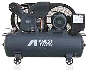 アネスト岩田 コンプレッサー  タンクマウント型（給油式）中圧 圧力開閉器式  TLP55EG-14-M6