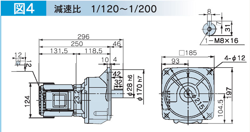 富士変速機ギヤードモータ  VX-MFシリーズ（屋内仕様 フランジ取付） VX02-120MF