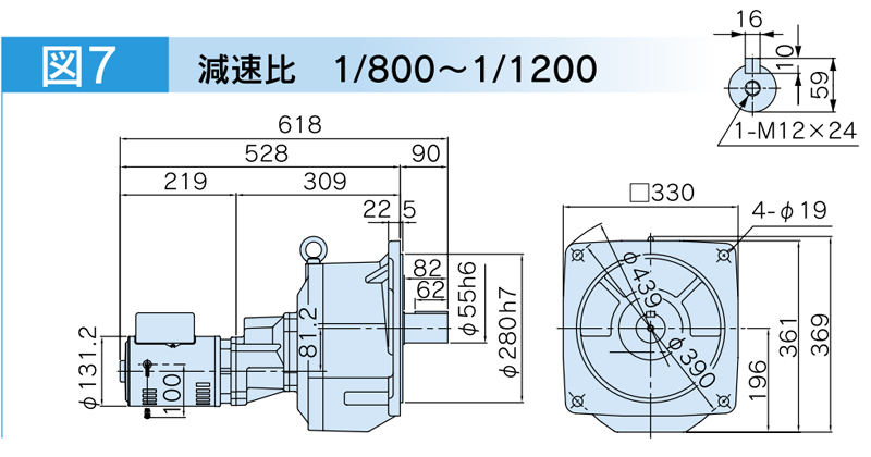 富士変速機ギヤードモータ  VX-SFシリーズ（屋内仕様 フランジ取付） VX04-K00SF