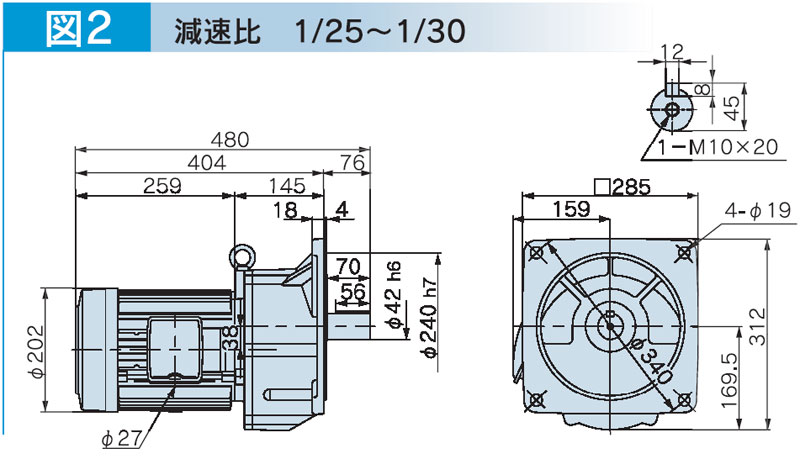 富士変速機ギヤードモータ  VX-EMFシリーズ（屋内仕様 フランジ取付） VX22-030EMF