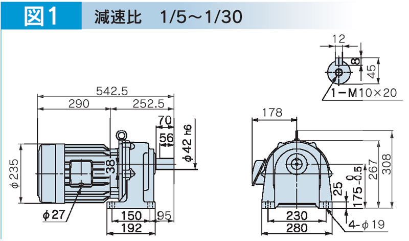 富士変速機ギヤードモータ  VX-EMシリーズ（屋内仕様 脚取付） VX37-030EM