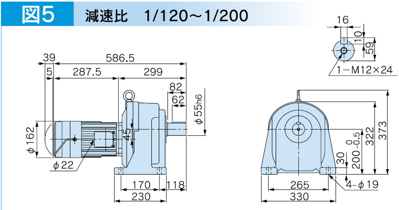 富士変速機ギヤードモータ  VX-EBシリーズ（屋内仕様 脚取付） VX15-160EB