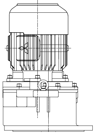 三菱ギヤードモータ  GM-LJPVシリーズ（屋外仕様 立形） GM-LJPV_22kW_1/45