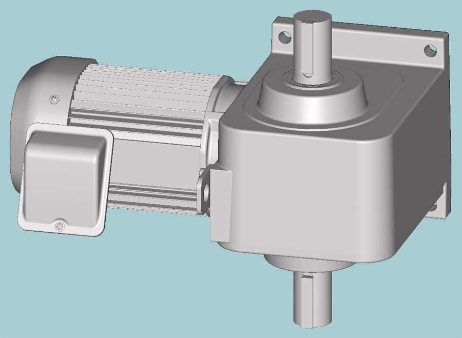 蔵 三菱 ギヤードモータ GM-SHY-RT-0.4KW-1 240 脚取付 直交形 両軸 ブレーキ無し GM-SHYシリーズ 三相200V  0.4kW